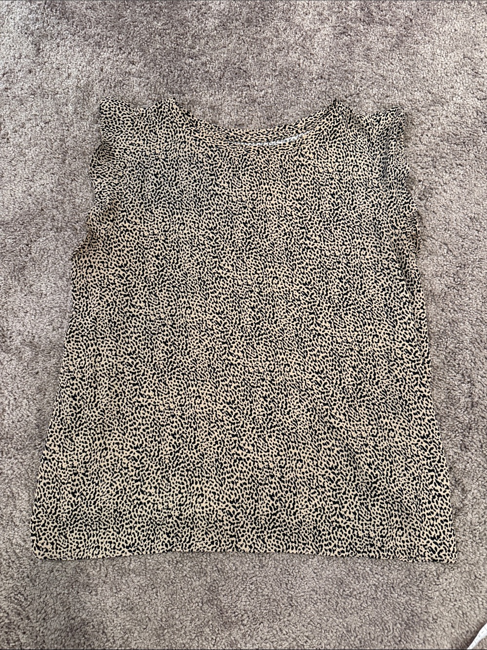 LOFT Beige and Black Leopard Print Sleeveless Tank